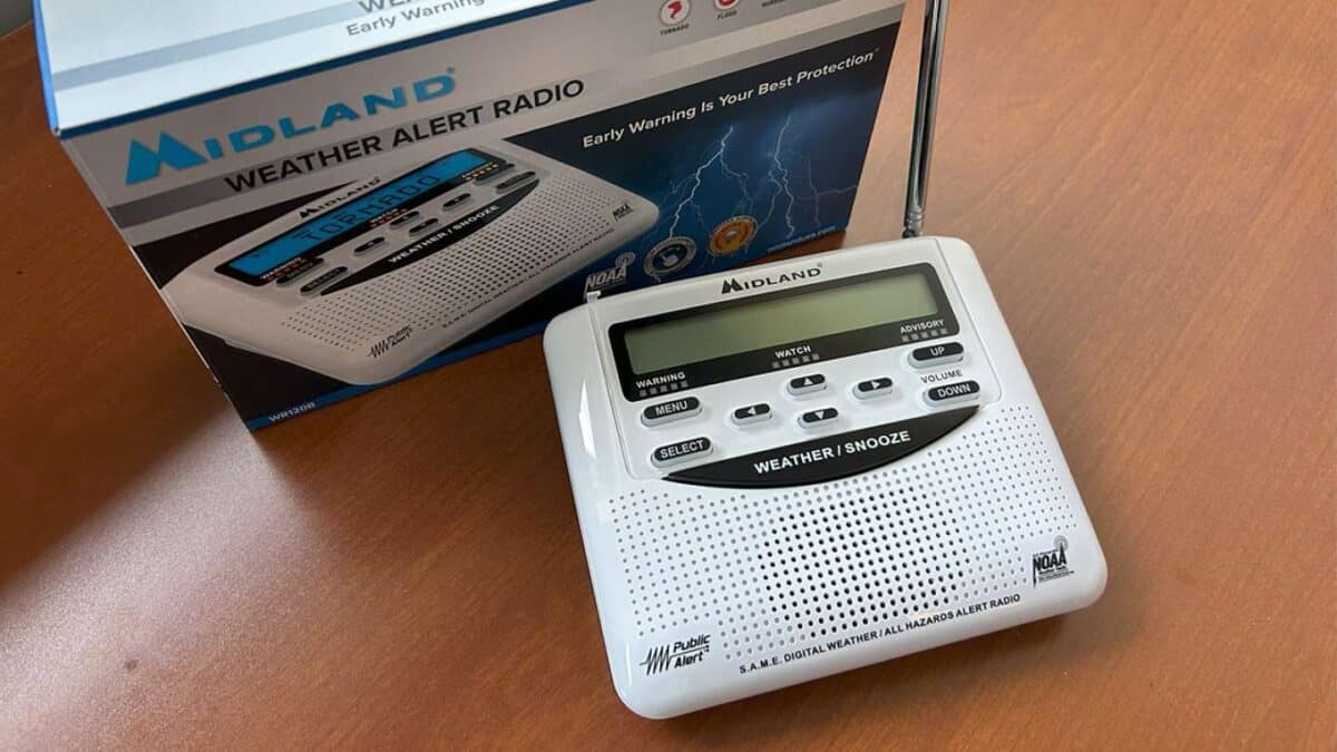 weather radio and box