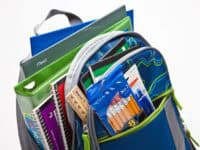 Backpack with school supplies