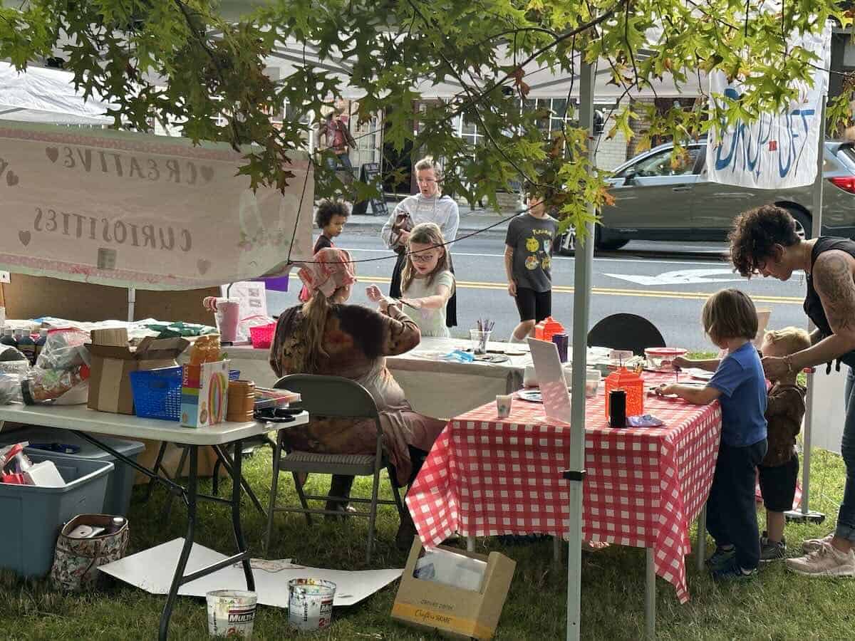 Children doing art activities