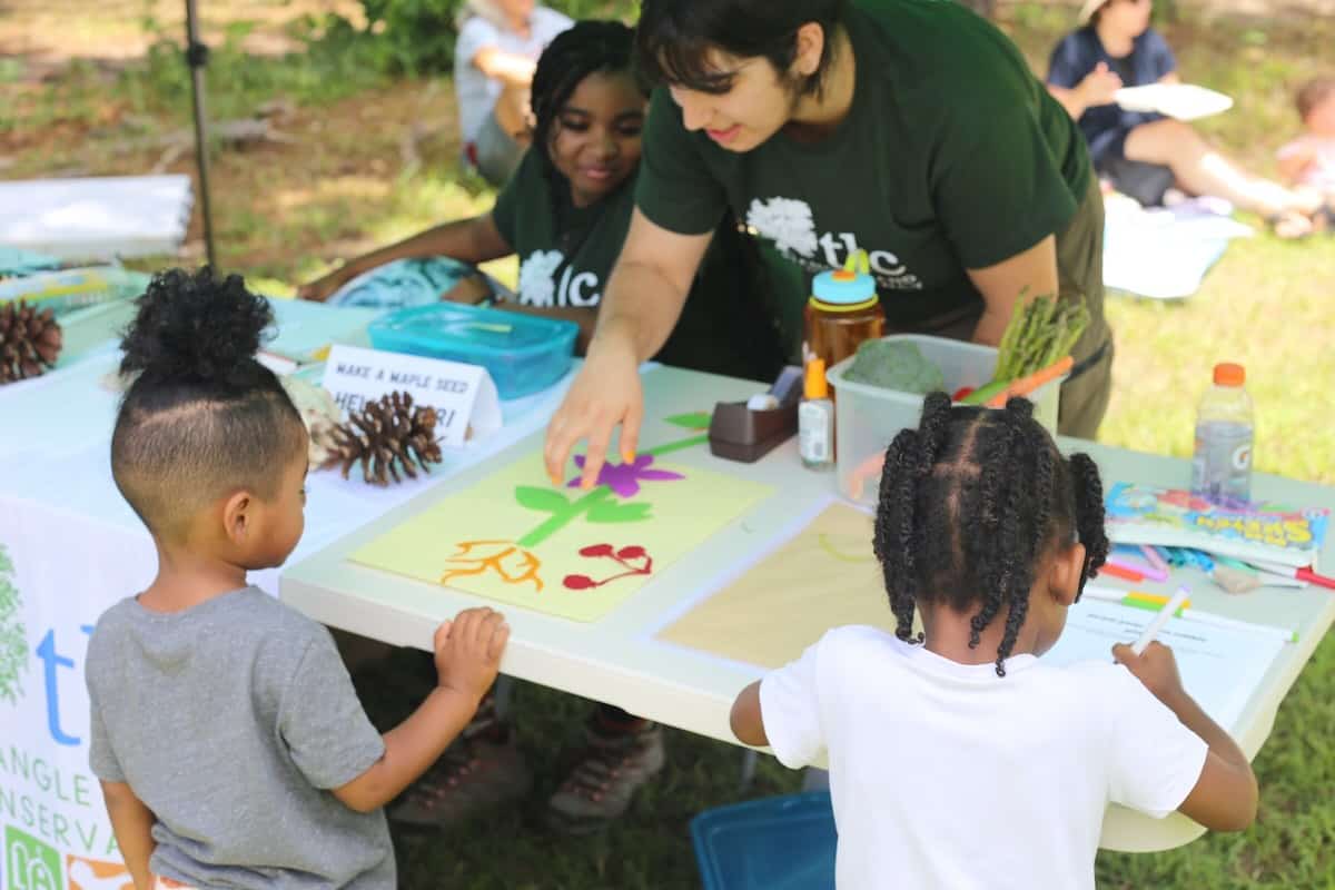 children learning about nature