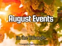 Fall leaves and the words August Events