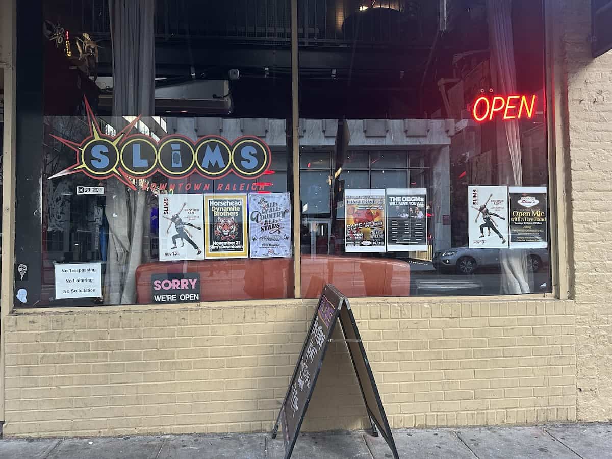 Slim's exterior, Raleigh