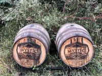 two barrels outside at Mystic
