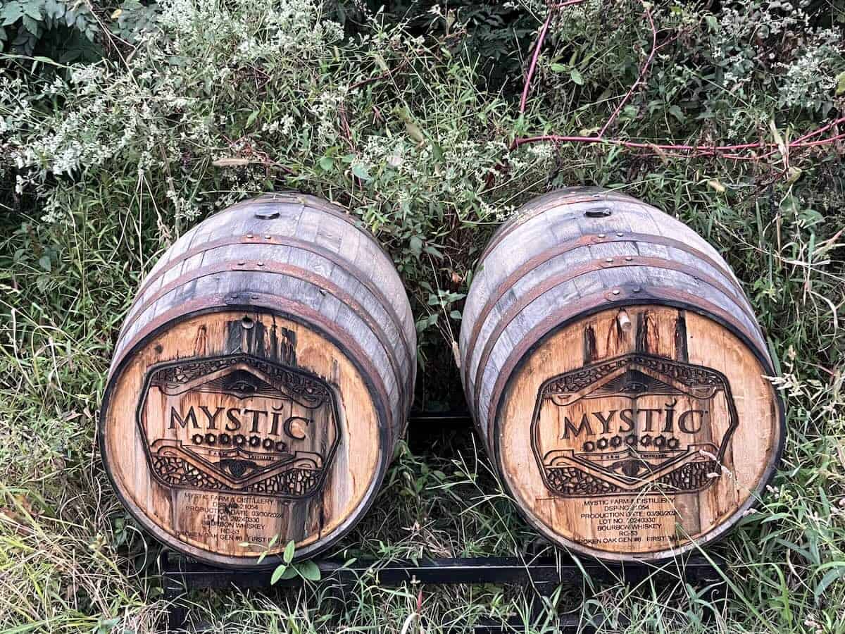 two barrels outside at Mystic
