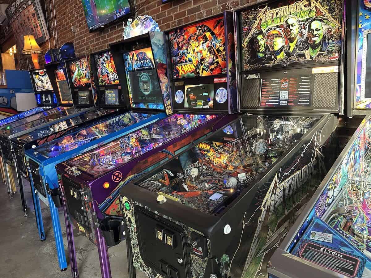 pinball machines at Boxcar Bar + Arcade