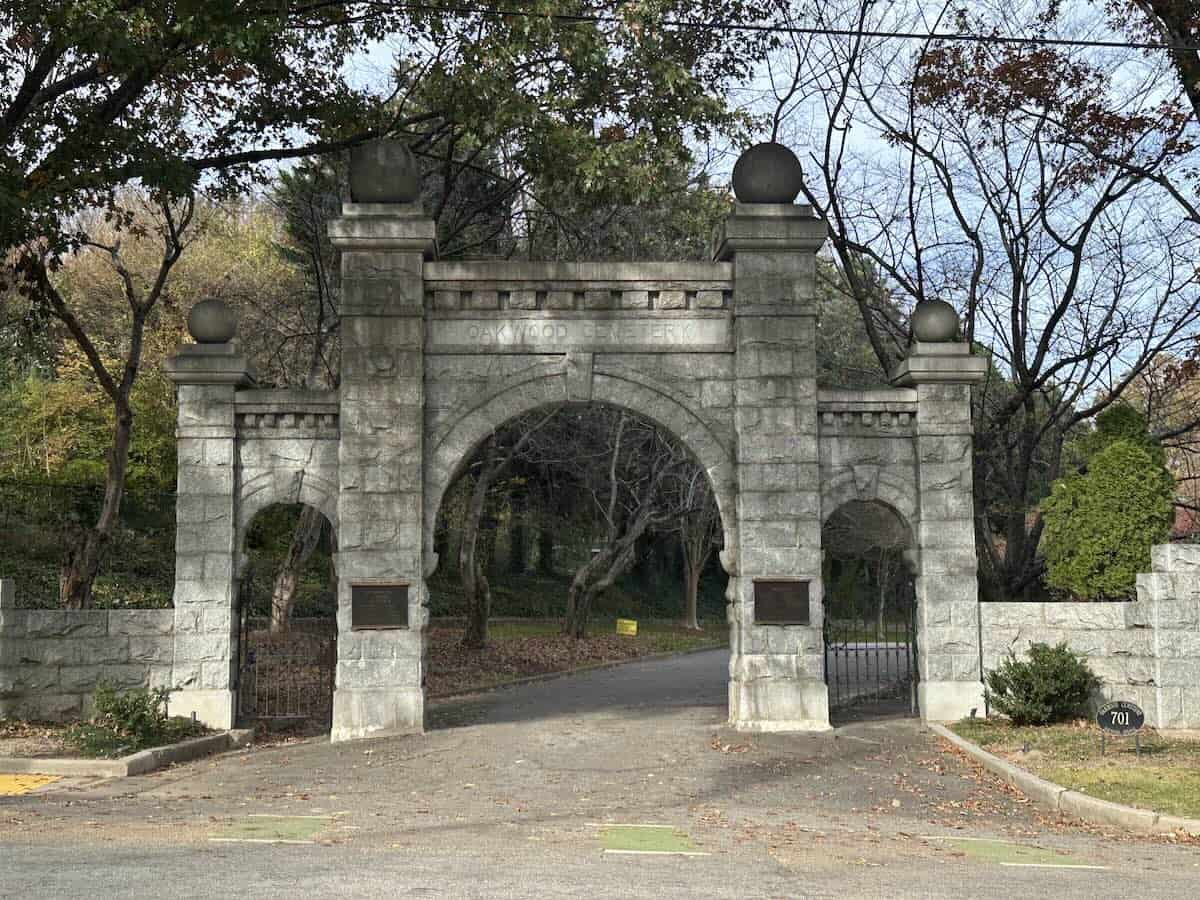 Archway at Historic Oakwood Cemetery in Raleigh, NC