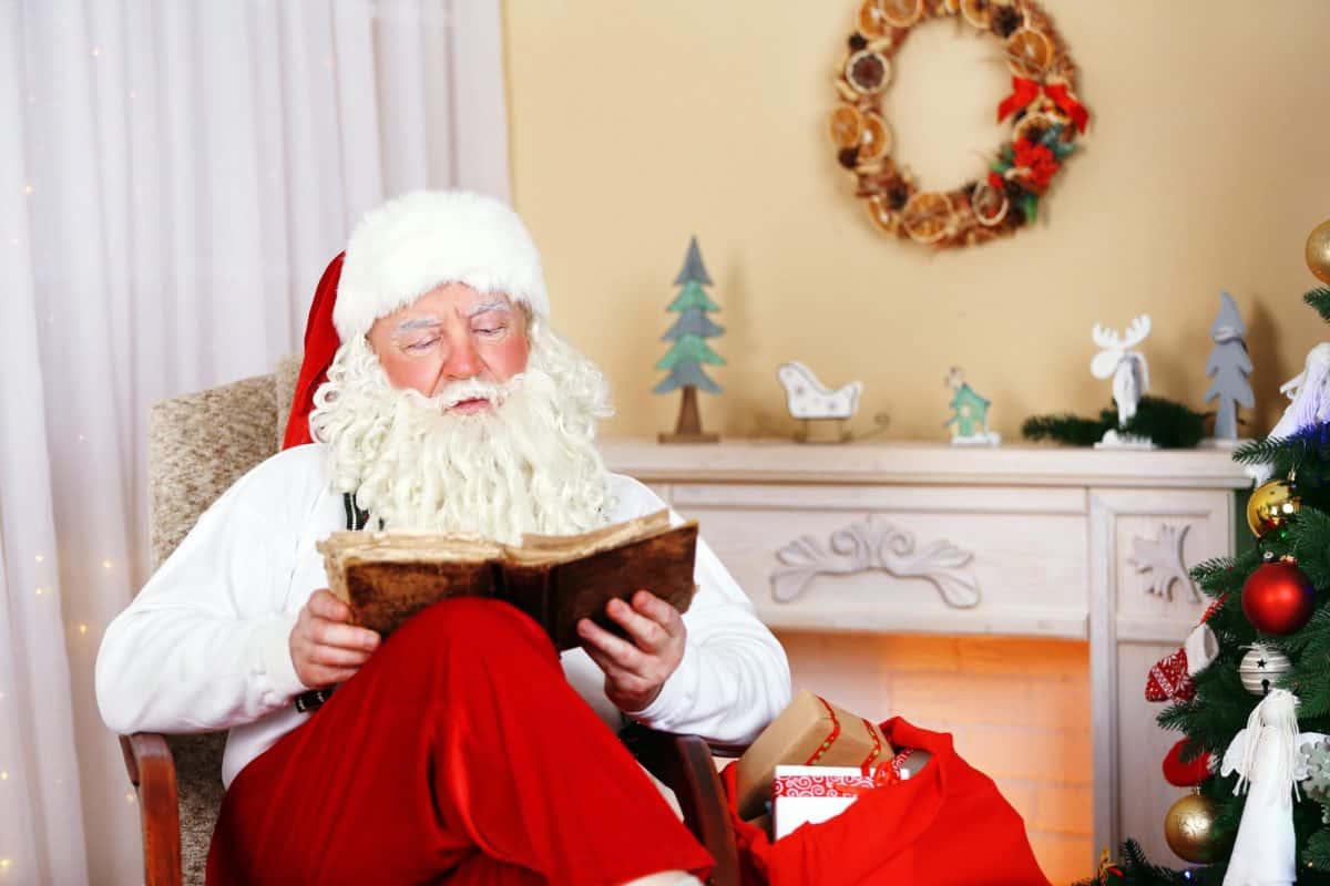 Santa reading book