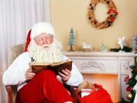 Santa reading book