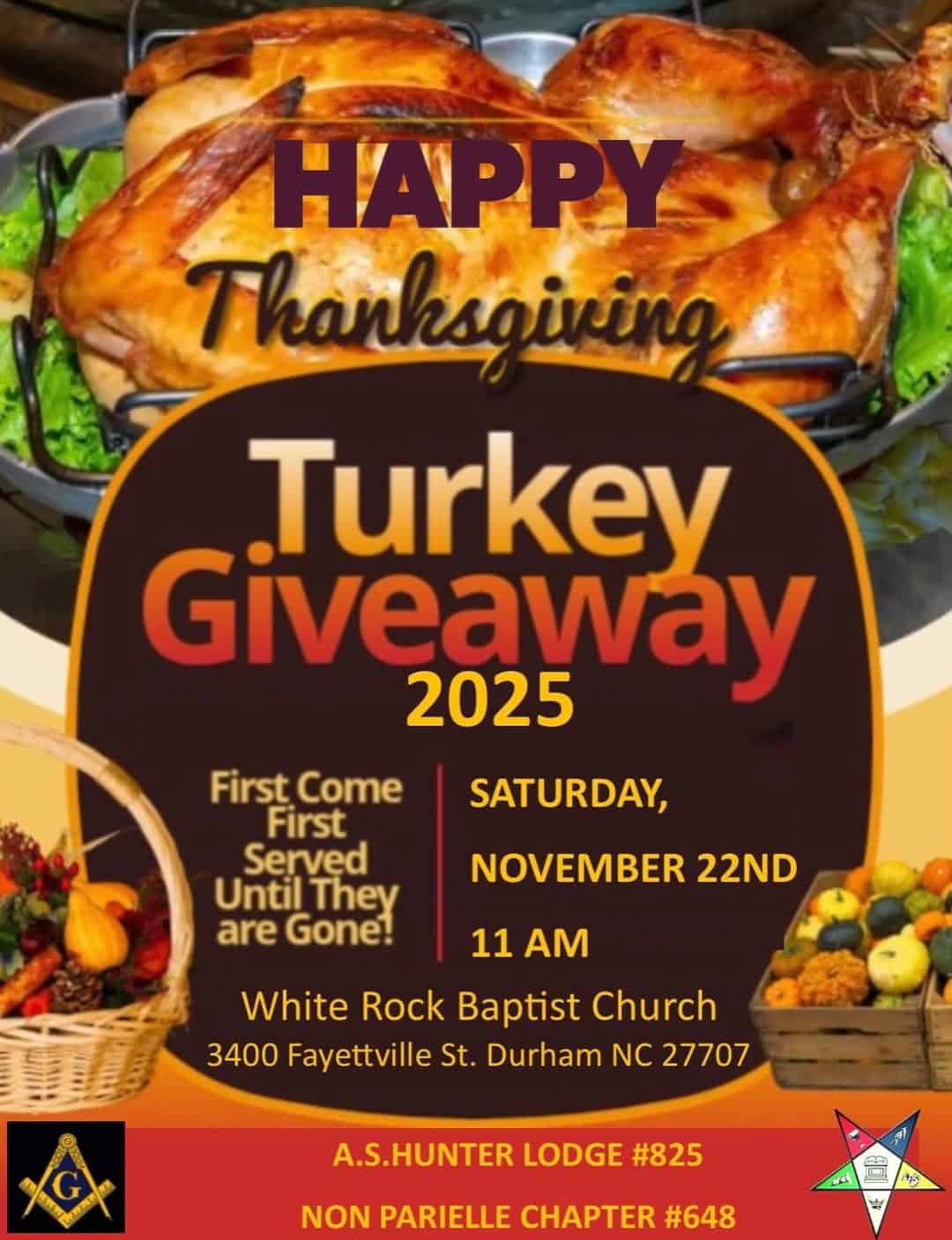 thanksgiving-turkey-giveaway-with-a-s-hunter-lodge-in-durham-on-nov