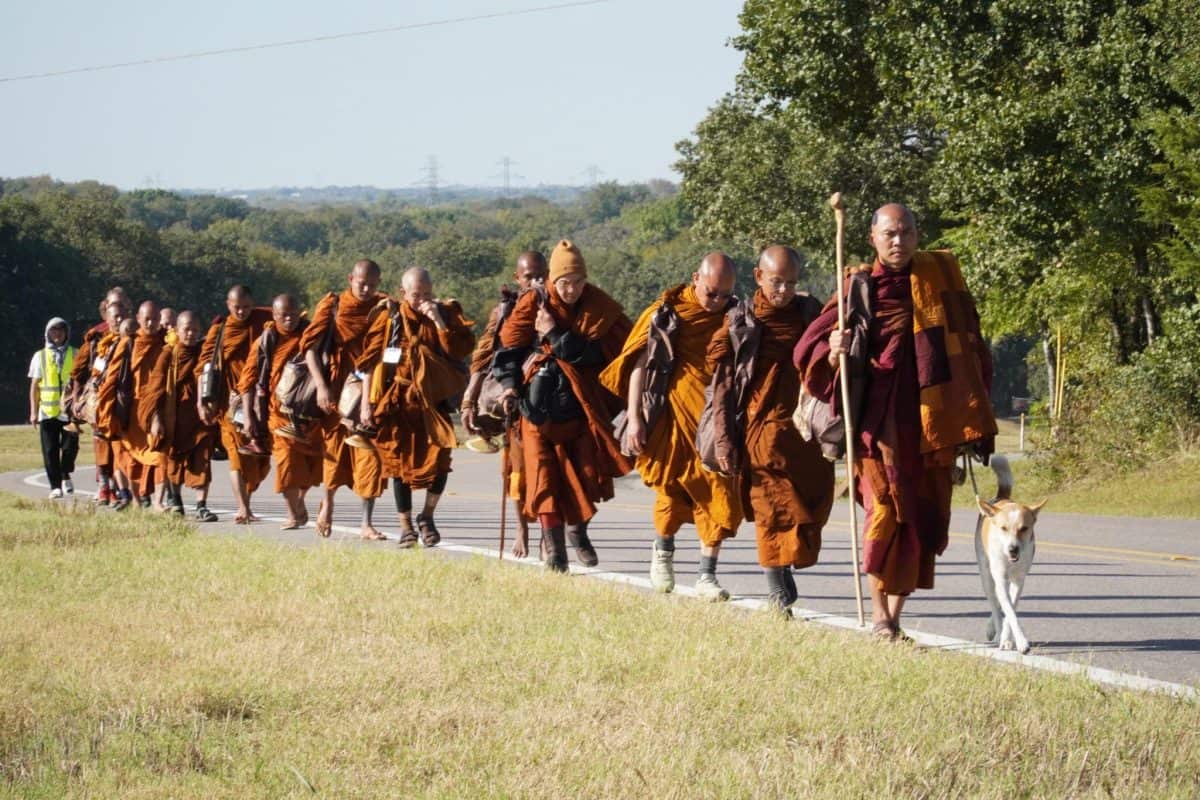 Buddhist Monks on Walk for Peace