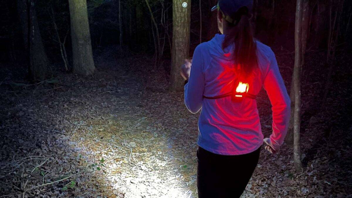 woman running at night