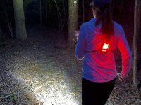 woman running at night