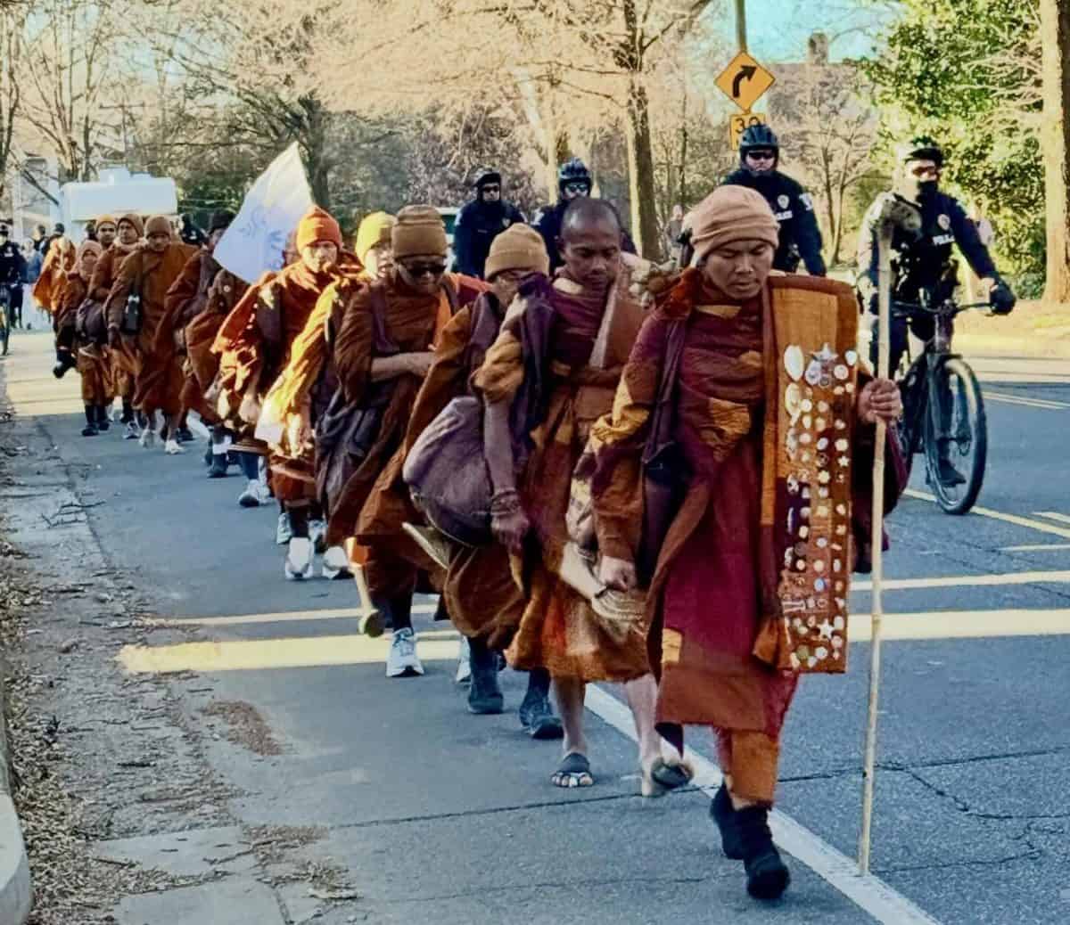 Monks on Walk for Peace