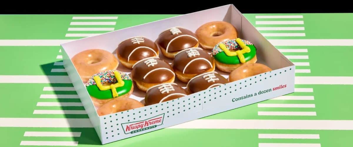 Krispy Kreme football donuts dozen