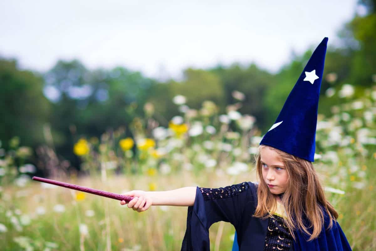girl with magic wand