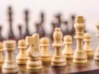 Closeup of chess game