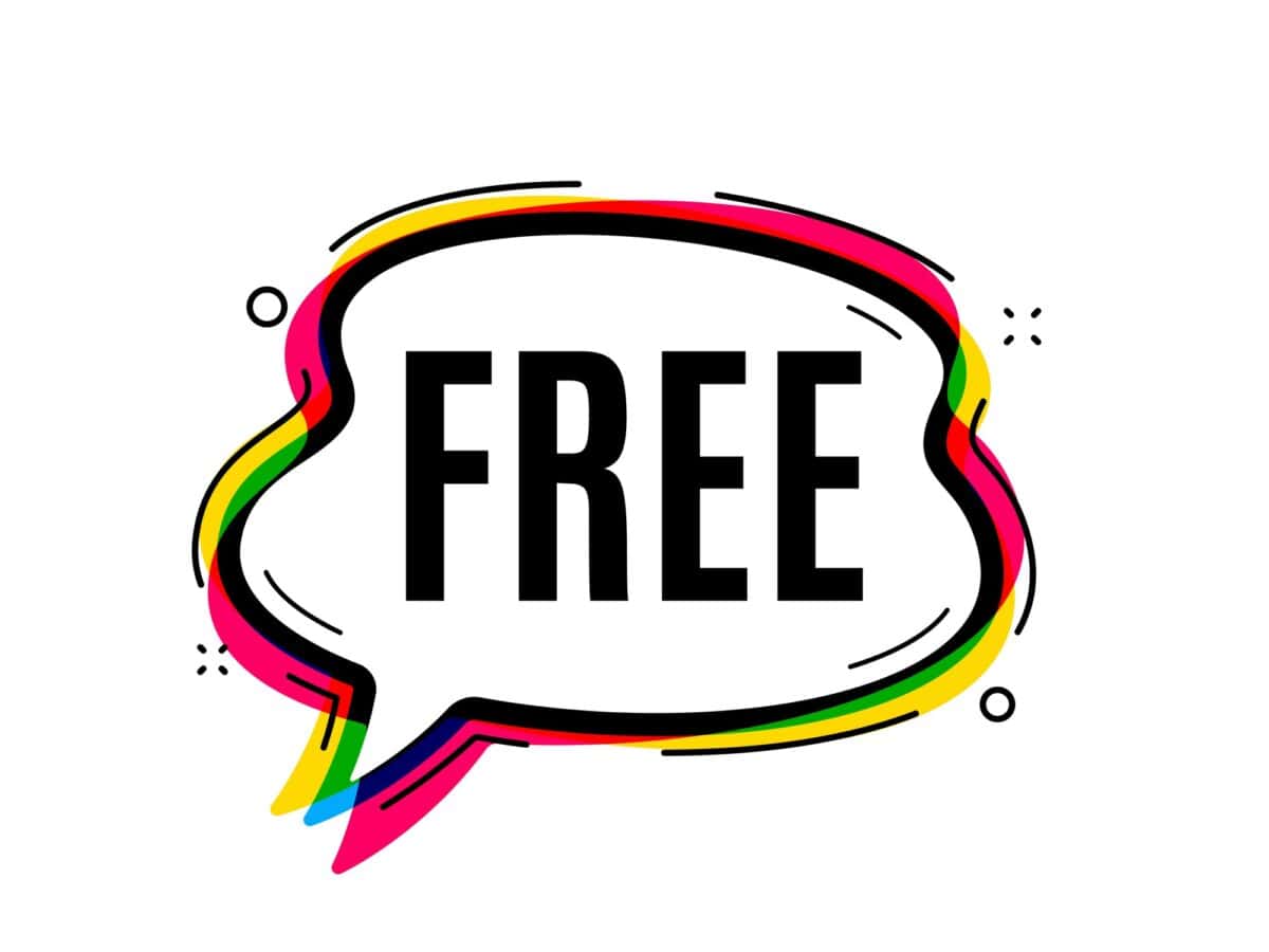 Free symbol. Speech bubble vector banner. Special offer sign. Sale. Thought or dialogue speech balloon shape. Free chat think bubble. Infographic cloud message. Vector