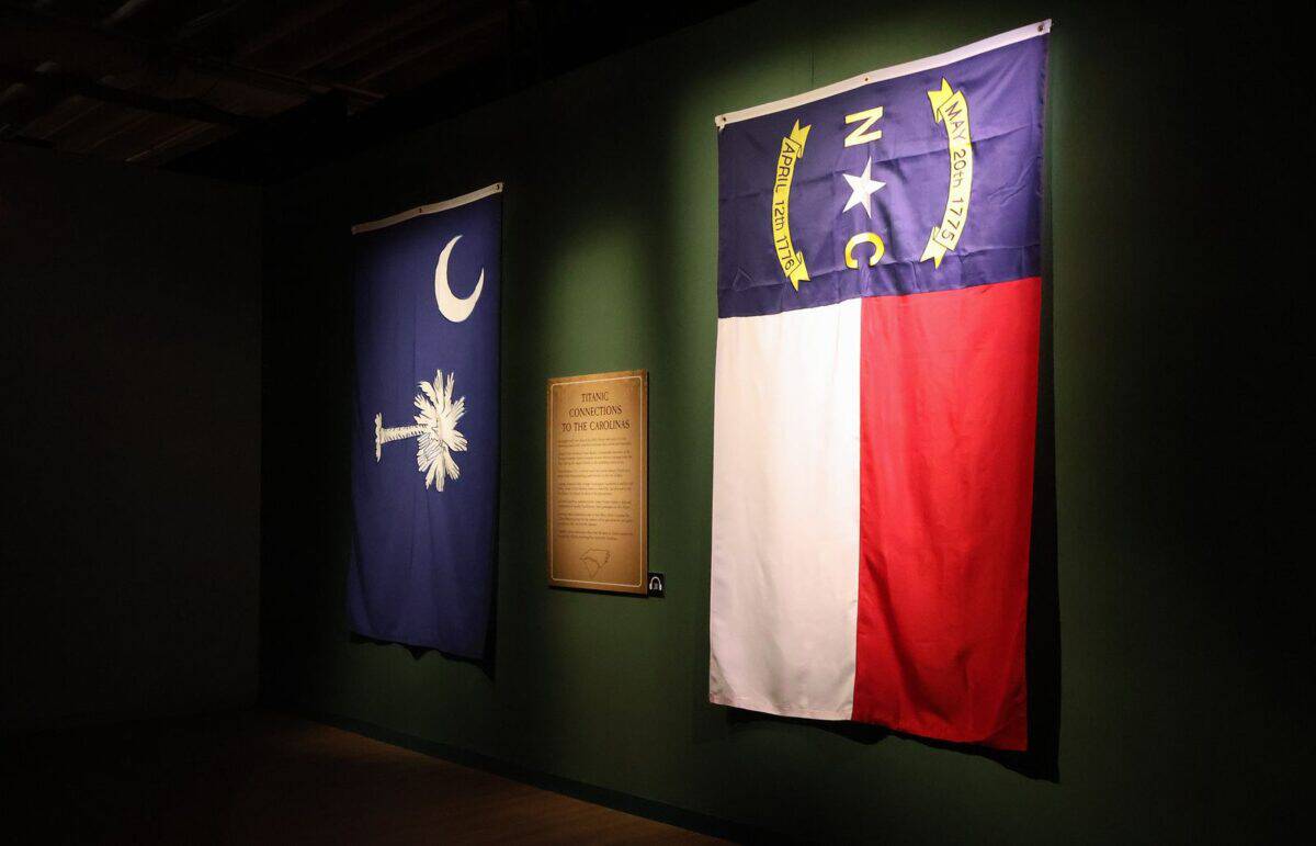 NC and SC flags on wall