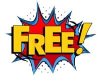 The word free! comic book style