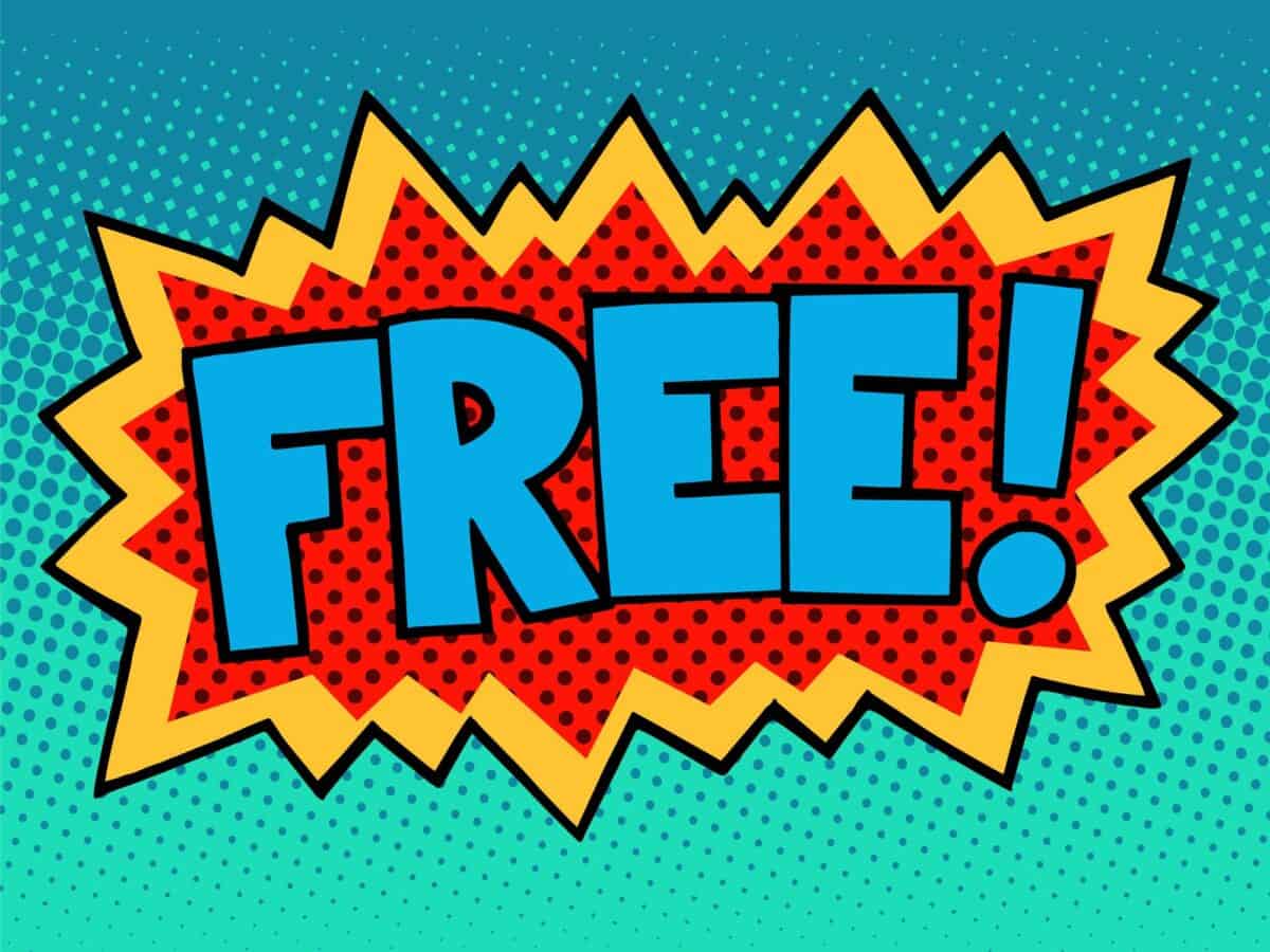 Free comic book inscription pop art retro style