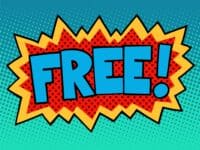 Free comic book inscription pop art retro style