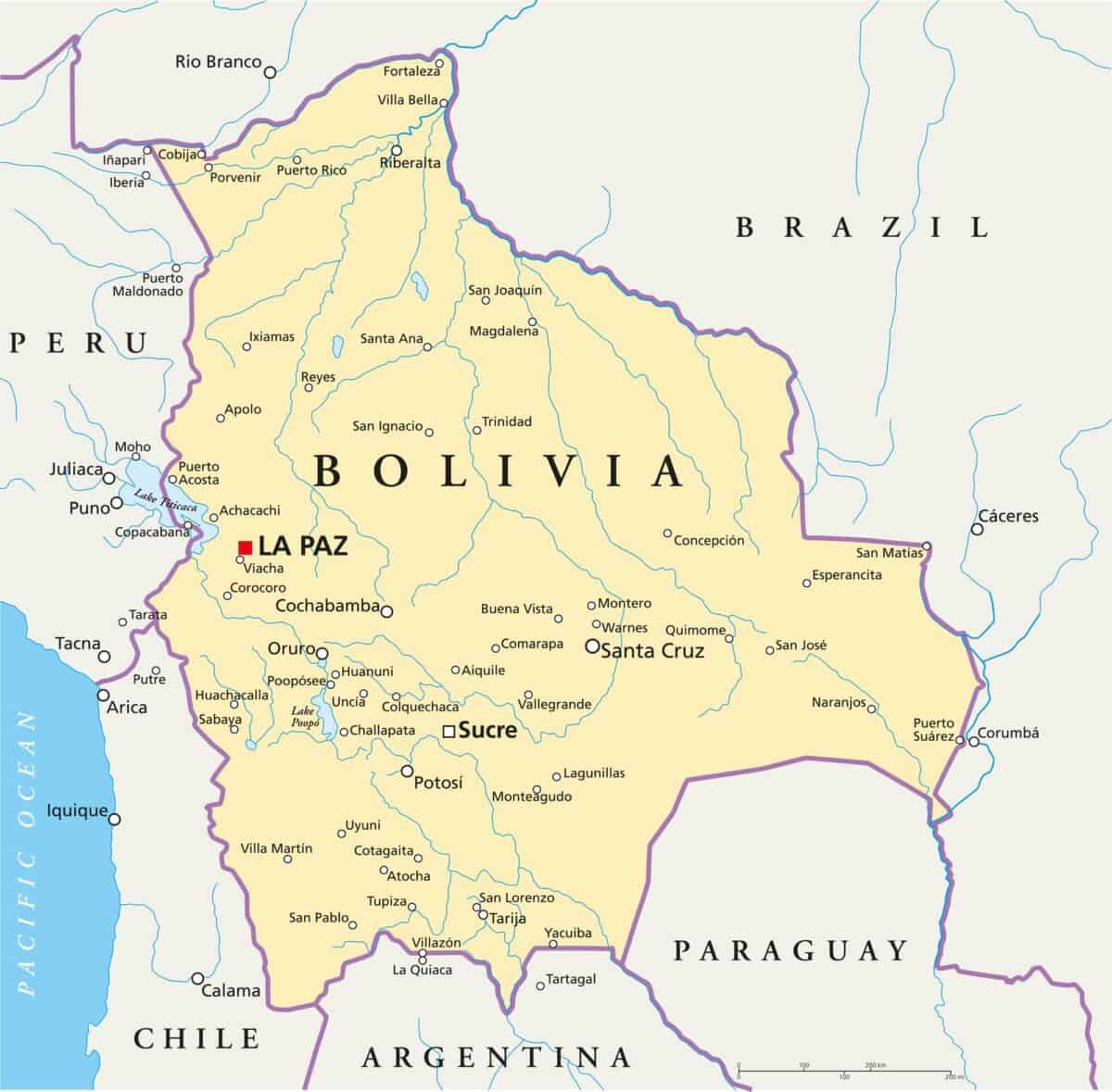 map of Bolivia