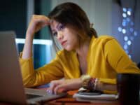 Student studying at computer